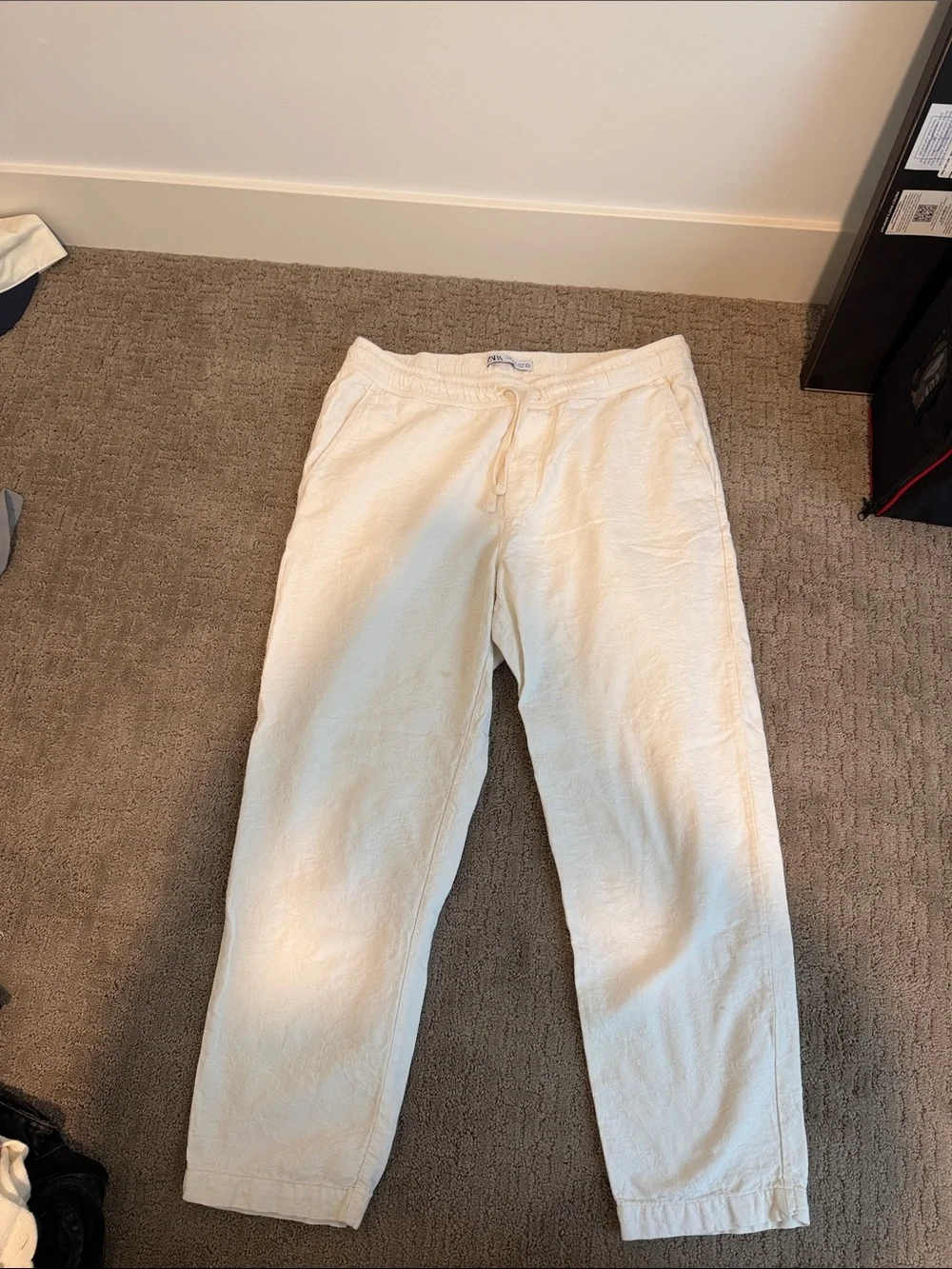 Zara Cream Drawstring Joggers